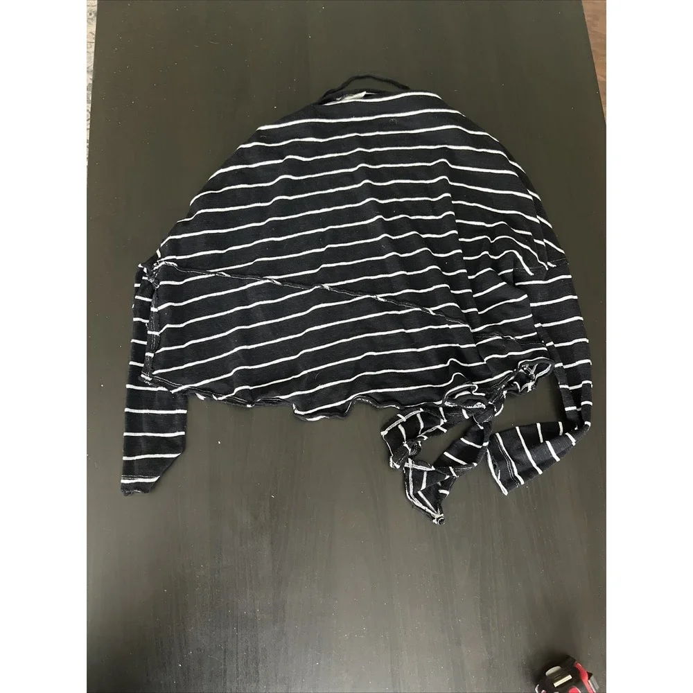 We The Free People Women Oversized XSmall Slouchy Off‎ Shoulder Striped Sweater
